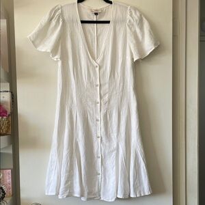 Universal Thread White Button-Front Midi Dress